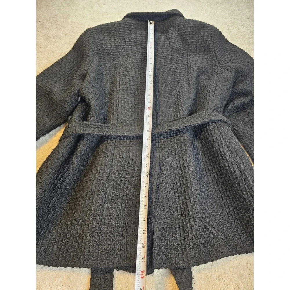 Calvin Klein Women's Wool Blend Textured Peacoat Belted‎ Gray Size 1X